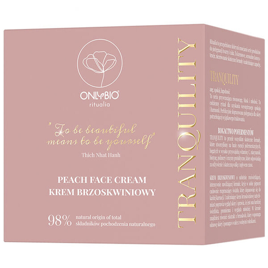 OnlyBio Ritualia Tranquility, crème pour le visage, pêche, 50 ml