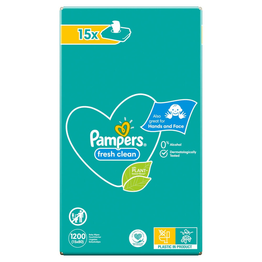 Pampers Fresh Clean, lingettes humides, 15 x 80 pcs