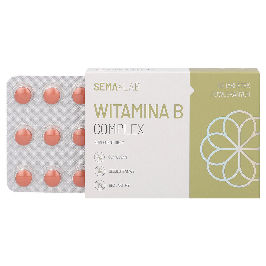 SEMA Lab Vitamin B Complex, 60 comprimés pelliculés