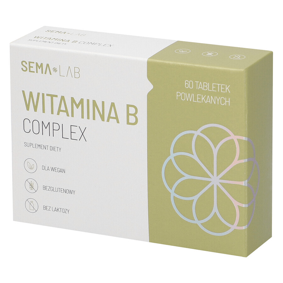 SEMA Lab Vitamin B Complex, 60 comprimés pelliculés