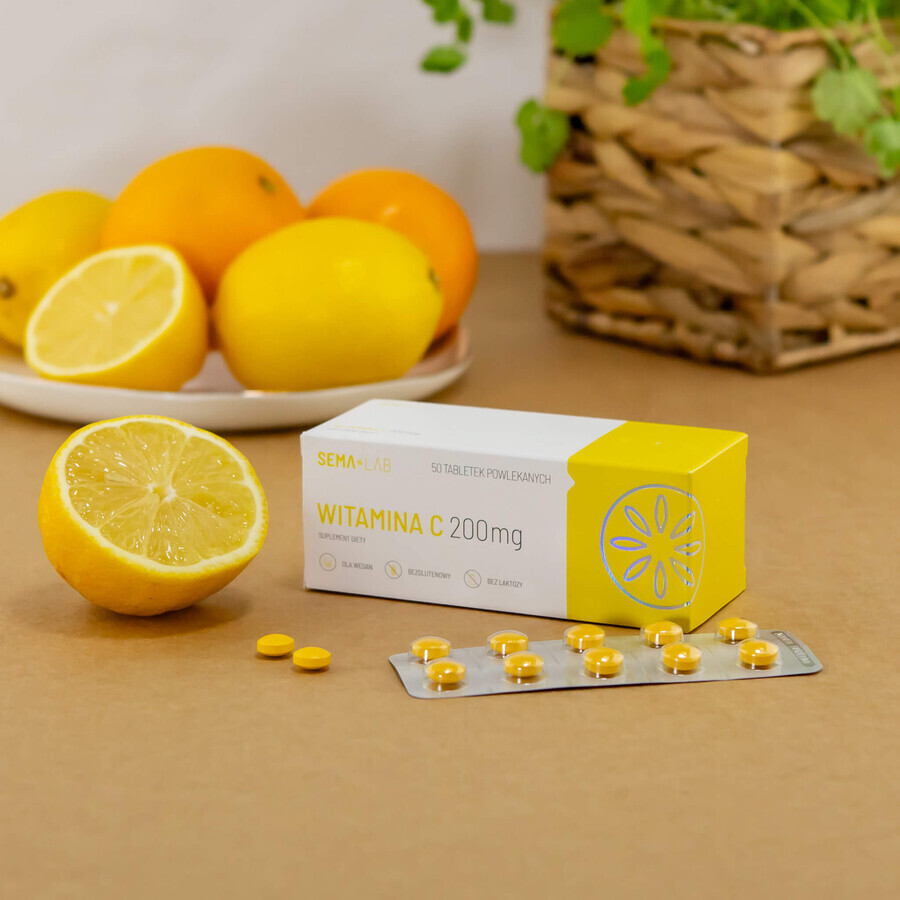 SEMA Lab Vitamine C 200 mg, 50 comprimés pelliculés