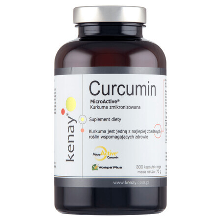 Kenay Curcumin MicroActive, mikronisierter Kurkuma, 300 pflanzliche Kapseln