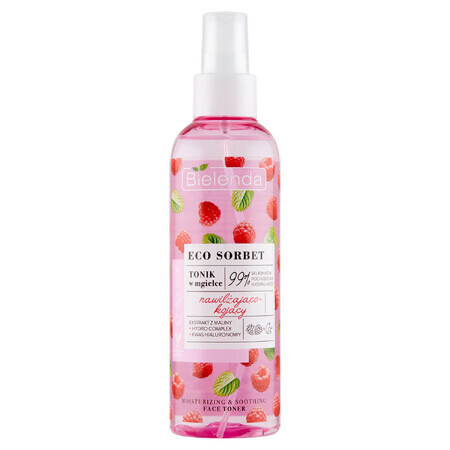 Bielenda Eco Sorbet, tonique hydratant et apaisant en brume, Framboise, 200 ml