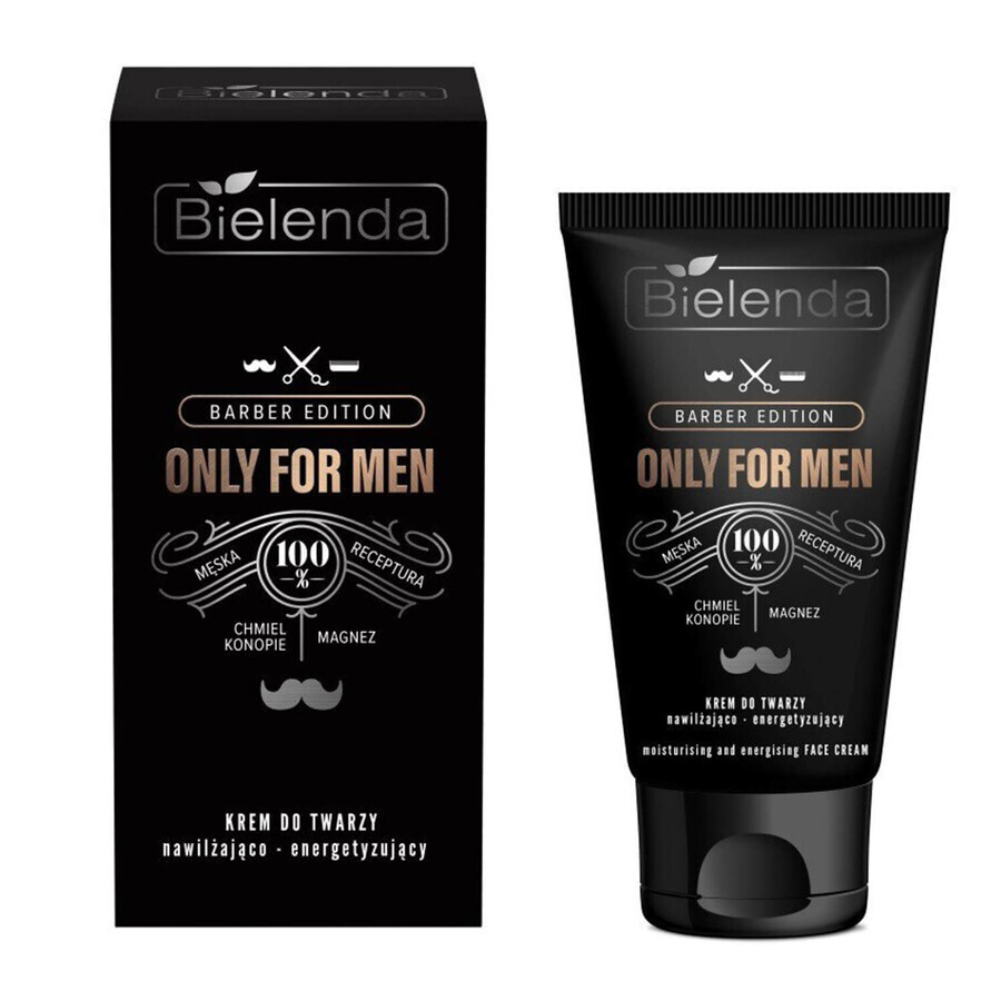 Bielenda Only For Men Barber Edition, crema idratante ed energizzante, 50 ml