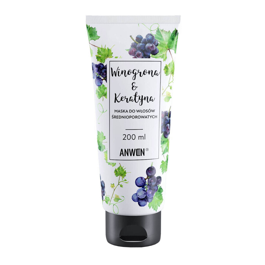 Anwen Raisins et Kératine, masque pour cheveux moyennement poreux, 200 ml