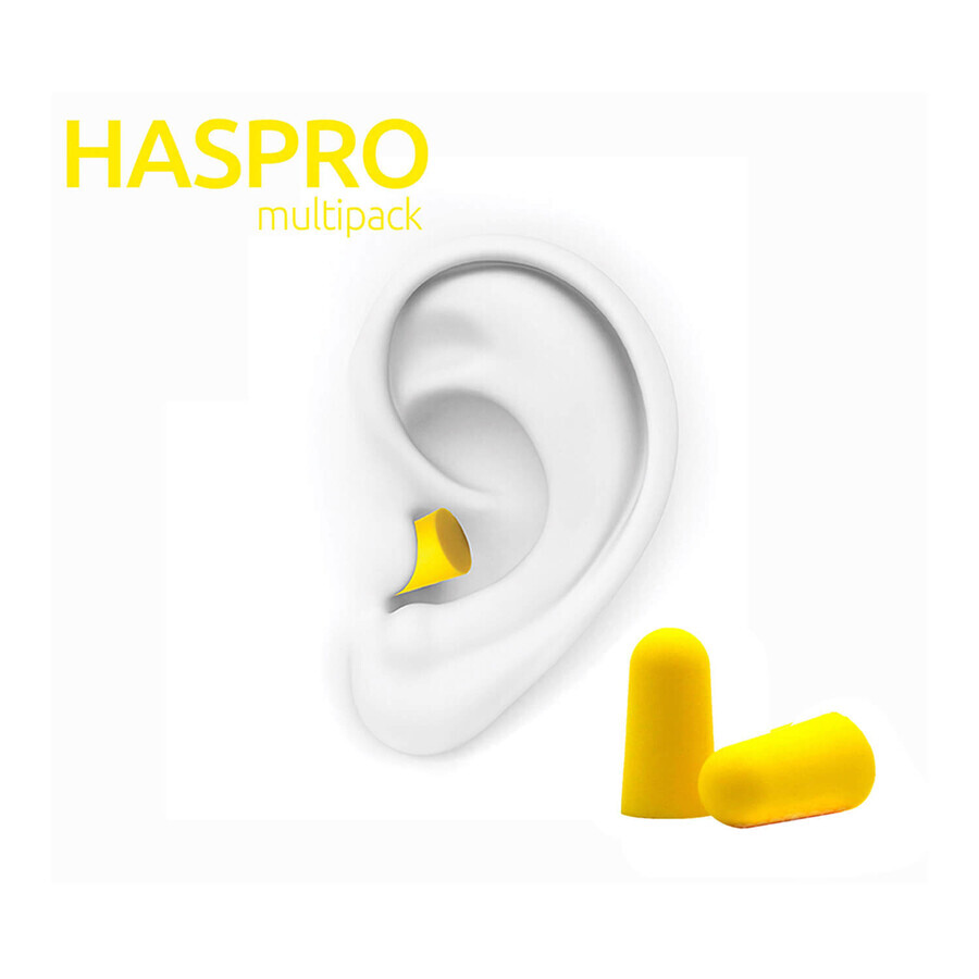 Haspro Multi, earplugs, yellow, 20 pieces