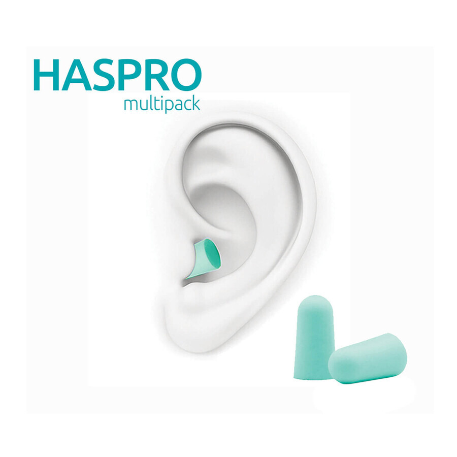 Haspro Multi, bouchons d'oreille, menthe, 20 pièces