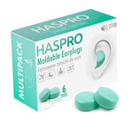 Haspro Molded Ear Plugs, Mint, 12 Count