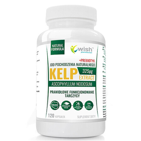 Wish Kelp Extract, iode 325 µg + prébiotique, 120 gélules