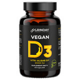 Grinday Vegan D3, vitamine D3 végétalienne 2000 UI, 60 gélules