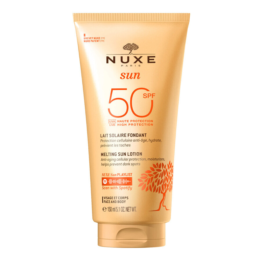 Nuxe Sun, lotion bronzante pour le visage et le corps, SPF 50, 150 ml