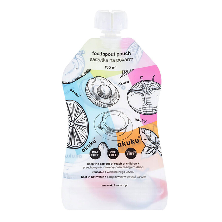 AKUKU, sachets alimentaires réutilisables, A0056, 5 x 150 ml