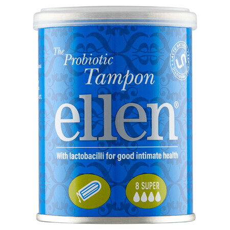 Ellen, tampons probiotiques, super, 8 pièces