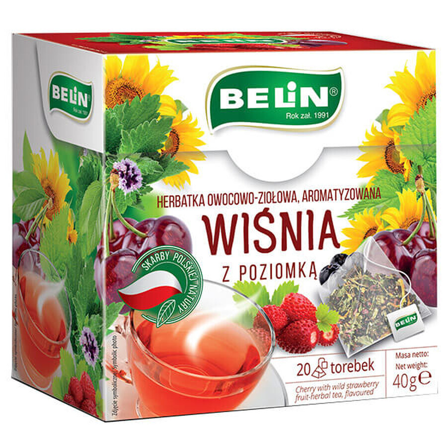 Belin Cerise à la fraise, fruits et tisane, aromatisé, 2 g x 20 sachets