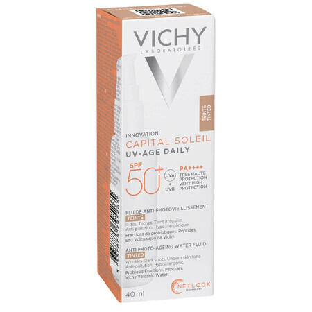 Vichy Capital Soleil UV-Age Daily, fluide colorant anti-photo-âge, SPF 50+, 40 ml 