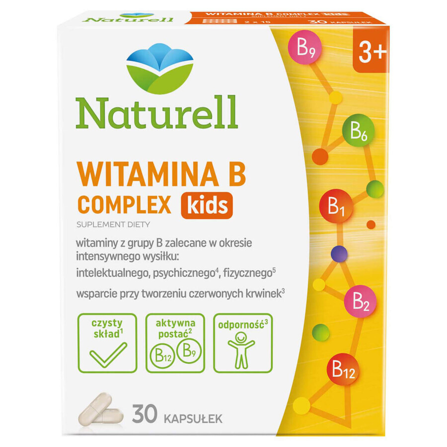 Naturell Vitamin B Complex Kids, pour les enfants à partir de 3 ans, 30 gélules