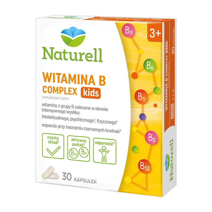 Naturell Vitamin B Complex Kids, pour les enfants à partir de 3 ans, 30 gélules