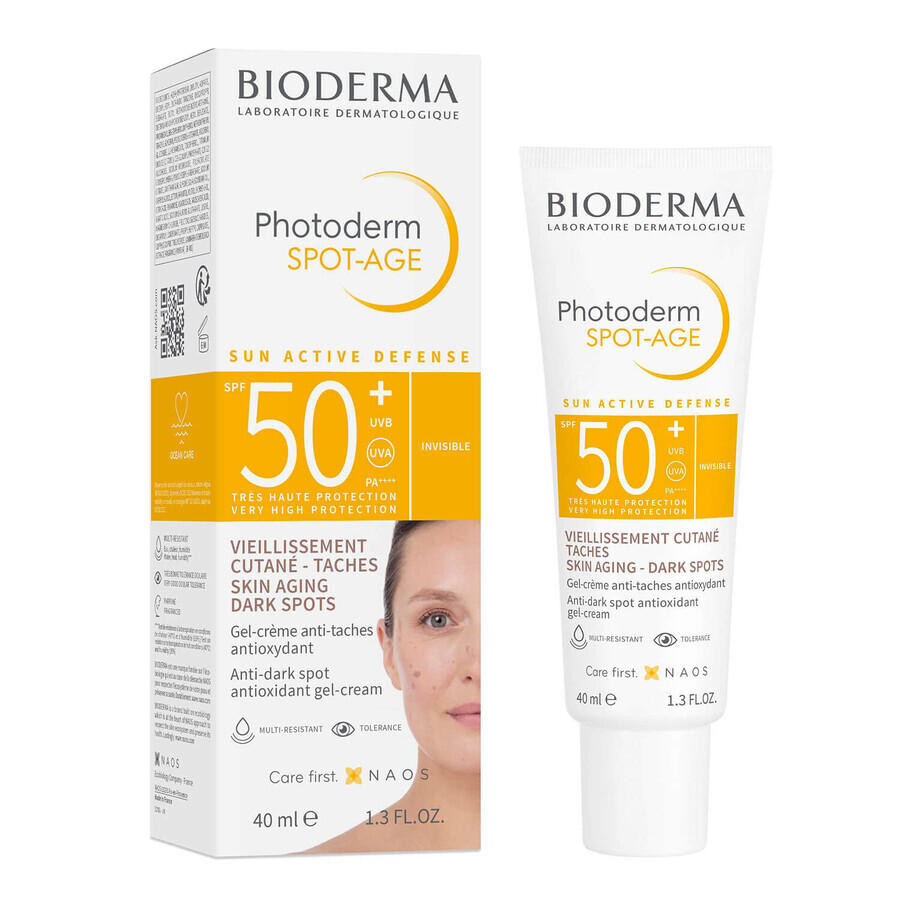 Bioderma Photoderm Spot-Age, crème protectrice antioxydante pour prévenir l'hyperpigmentation, SPF 50+, 40 ml