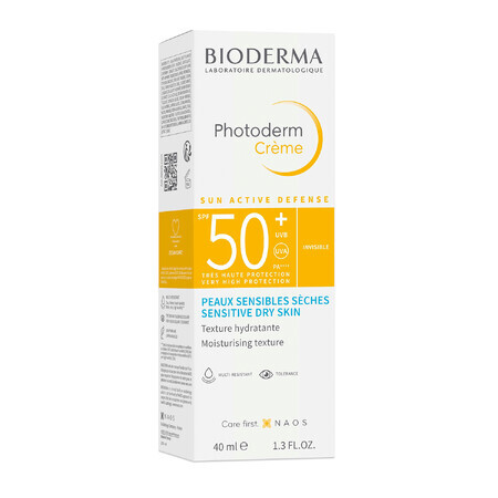 Bioderma Photoderm Creme, crema facial protectora, piel seca, SPF 50+, 40 ml