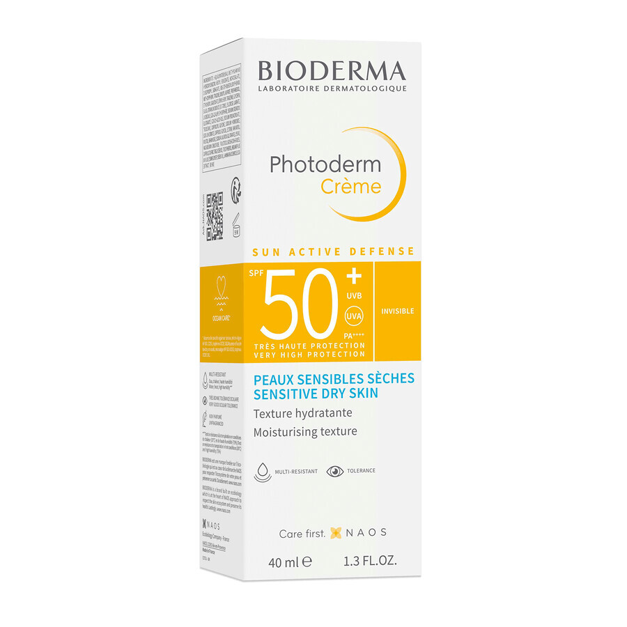 Bioderma Photoderm Creme, crema facial protectora, piel seca, SPF 50+, 40 ml