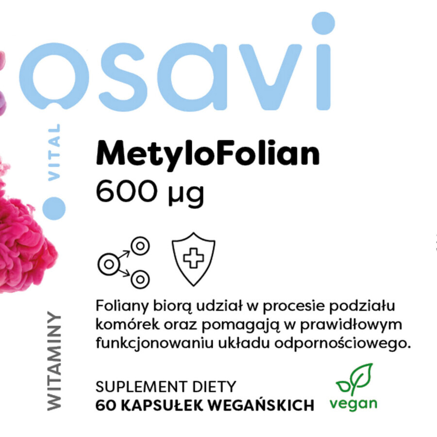 Osavi Vital Methylfolate 600 µg, 60 gélules végétaliennes