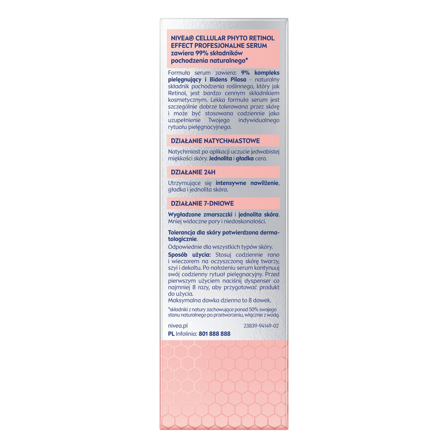 Nivea Cellular Phyto Retinol Effect, siero professionale per il viso, con bidens pilesa, 30 ml