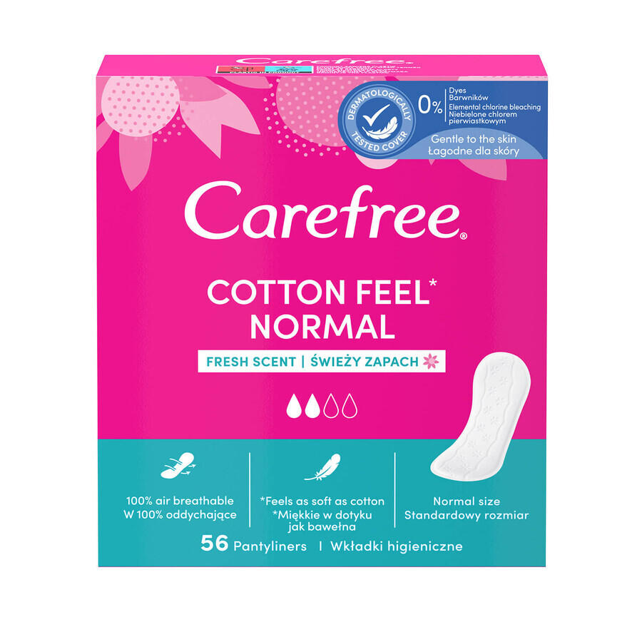 Sanitary pads Carefree Cotton Feel Normal, fresh fragrance, 56 pcs