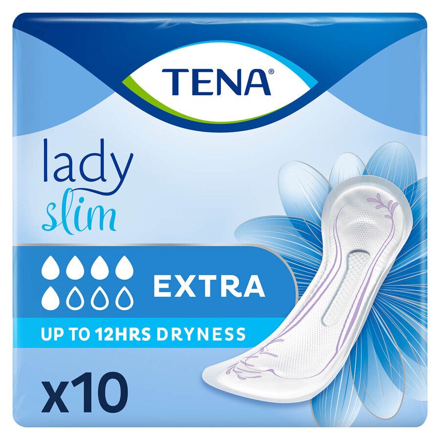 Tena Lady Slim, serviettes hygiéniques spéciales, Extra, 10 pièces