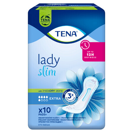 Tena Lady Slim, serviettes hygiéniques spéciales, Extra, 10 pièces