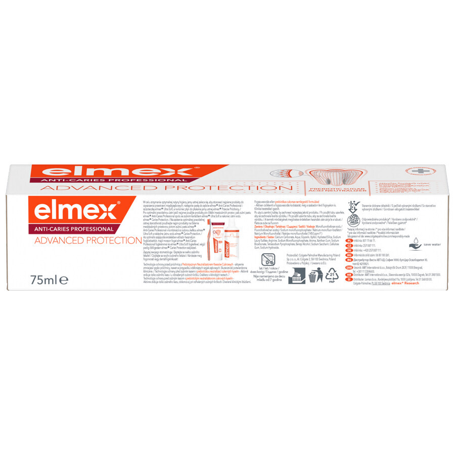 Elmex Anti-Caries Professional, dentifrice contre les caries dentaires, 75 ml