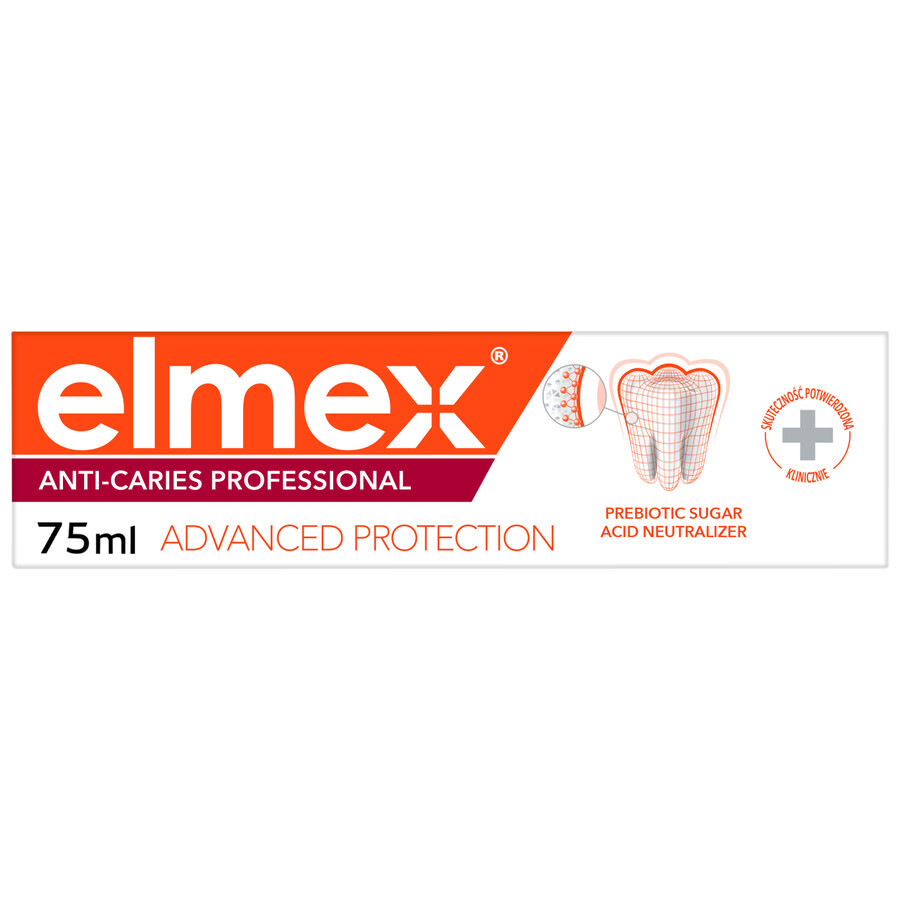 Elmex Anti-Caries Professional, dentifrice contre les caries dentaires, 75 ml