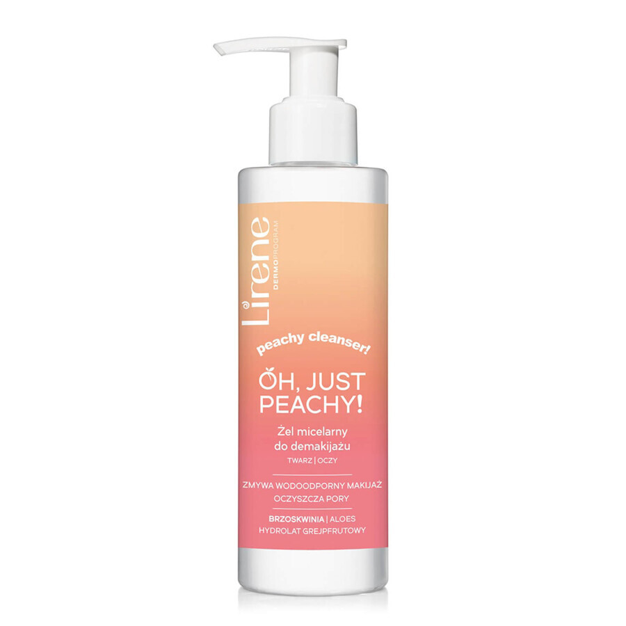 Lirene Oh Just Peachy, micellar gel for face and eye makeup removal, 145 ml