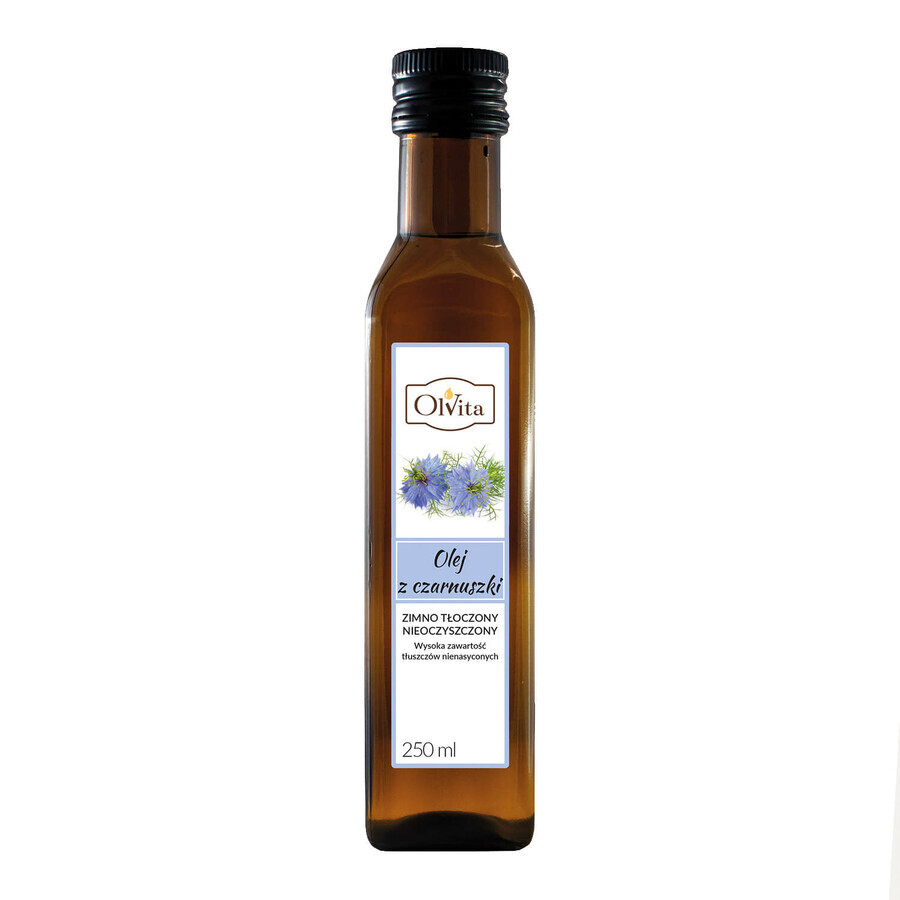 OlVita Huile de nigelle, pressée à froid, non purifiée, 250 ml