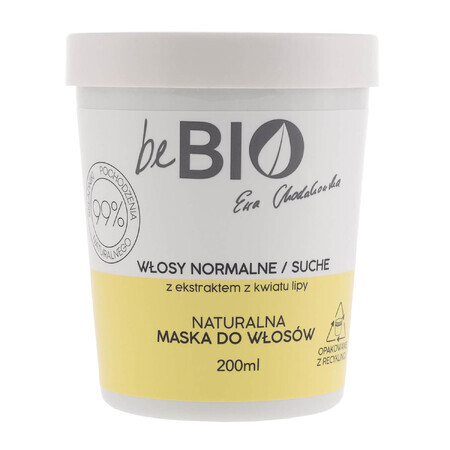 beBIO Ewa Chodakowska, natuurlijk masker voor normaal en droog haar, 200 ml