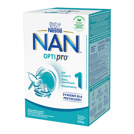 Nestlé NAN Optipro 1, lait infantile pour bébés dès la naissance, 650 g