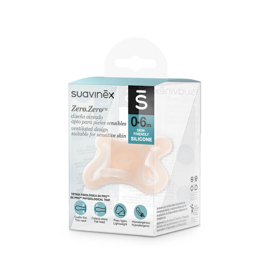 Suavinex SX Pro Zero, sucette, silicone, physiologique, 0-6 mois, 1 pièce