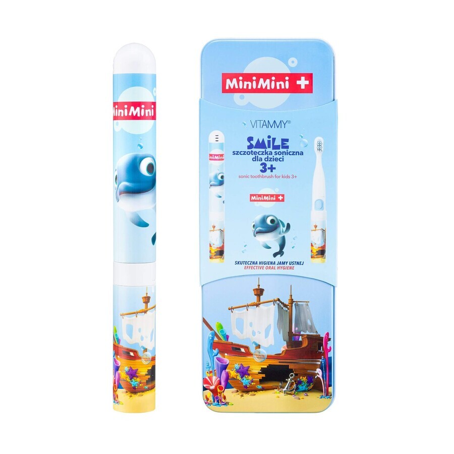 Vitammy Smile, brosse à dents sonique pour enfants, MiniMini+ Dolphin, à partir de 3 ans, 1 pièce