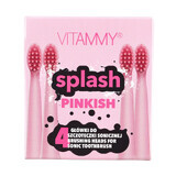 Vitammy Splash, embouts de brosse à dents sonique pour enfants, rose, à partir de 8 ans, 4 pièces