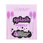 Vitammy Splash, punte per spazzolino sonico per bambini, color porpora, da 8 anni, 4 pezzi