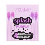 Vitammy Splash, embouts de brosse à dents sonique pour enfants, violet, à partir de 8 ans, 4 pièces