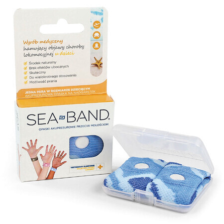 Sea-Band, bandes d'acupression contre les nausées pour les enfants, bleu, 2 pièces