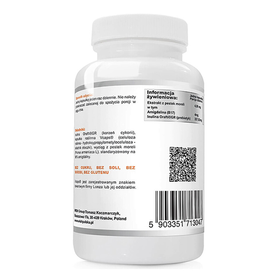 Wish B17 Amigdalin 4 mg + Prébiotique, 120 capsules