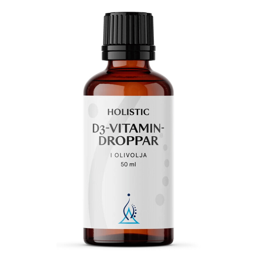 Holistic D3-Vitamin-Droppar e Olivolja, vitamina D, gocce, 50 ml