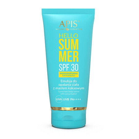 Apis Hello Summer, émulsion pour bain de soleil au beurre de cacao, SPF 30, 200 ml