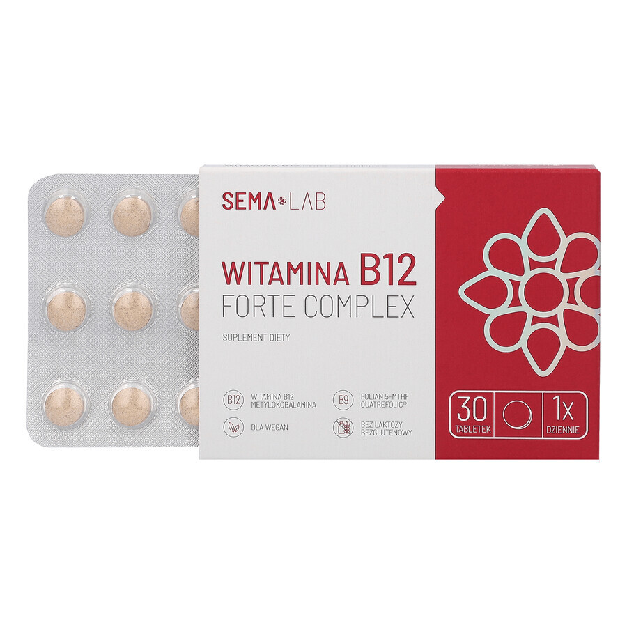 SEMA Lab Vitamine B12 Forte Complex, 30 comprimés pelliculés