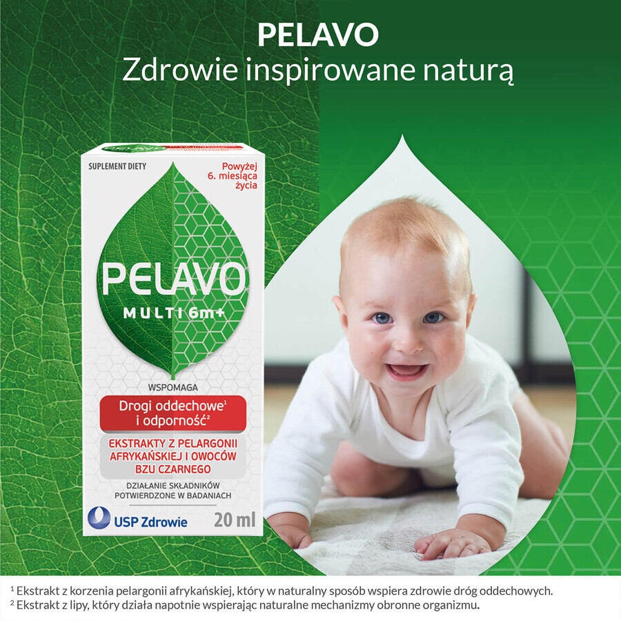 Pelavo Multi 6m+, gouttes pour bébés et enfants de plus de 6 mois, 20 ml 