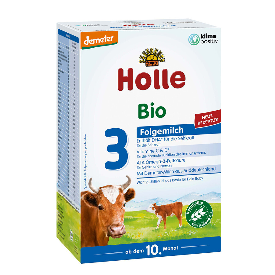 Holle Bio 3, Lapte de continuare, de la 10 luni, 600 g