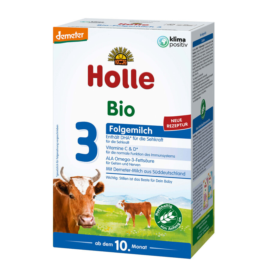 Holle Bio 3, Lapte de continuare, de la 10 luni, 600 g