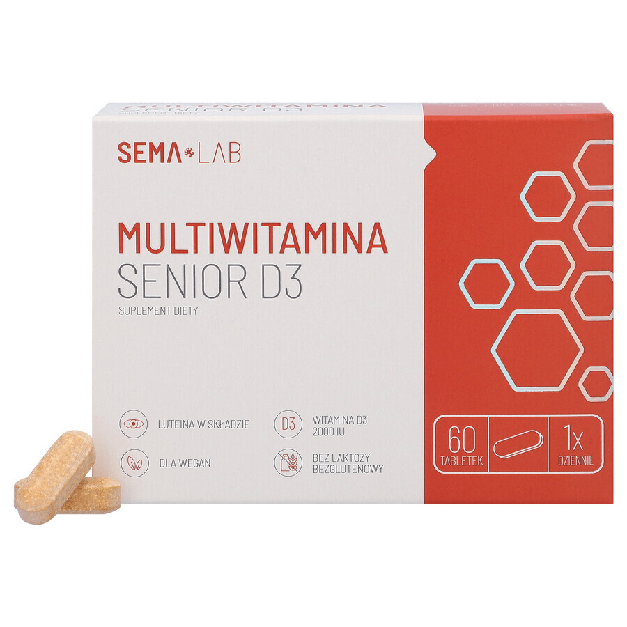 SEMA Lab Multivitamin Senior D3, 60 comprimés pelliculés