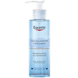 Eucerin DermatoClean [Hyaluron], gel nettoyant pour le visage pour les peaux normales, mixtes et sensibles, 200 ml